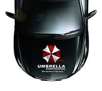 YSpring Resident Evil Car Front Cover Decal Umbrella Corporation Logo Sticker Auto Body Vinyl Sticker for Vehicles (Style K - White fonts-1pcs-19.7in)