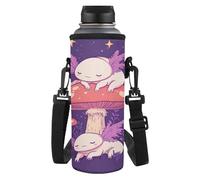 Yspwyqan Axolotl Water Bottle Holder Water Bottle Carrier Bag with Soft Shoulder Strap Soft and Comfortable 32/40oz Water Cup Great Gift for Friends Wife Relatives and Elders