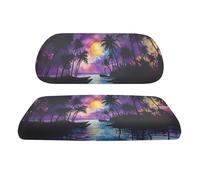 Yspwyqan Beach Coconut Tree Golf Cart Seat Covers Convenient Stretchy Golf Cart Seat Towel Blanket Accessories Non-Slip Cozy Compatible with Club Car and More 2 Passenger Golfs Carts