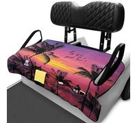 Yspwyqan Beach Coconut Tree Golf Cart Seat Covers Full Coverage Golf Cart Seat Towel Blanket with Shortage Pockets Easy Install Cozy Club Car Seat Covers Fit Most Cars Ezgo Yamaha Club Car