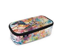 Yspwyqan Beautiful Deer Print Big Capacity Storage Pouch Marker Pen Pencil Case Easy to Carry Simple Stationery Bag Box Art Tool Sketch Storage Boxes for Middle High School Student Teen Kids