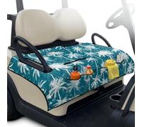 Yspwyqan Blue Coconut Tree Golf Cart Seat Towel Covers Foldable Golf Cart Seat Covers with 4 Front Pockets Washable Golfs Club Car Accessories for Golfs Carts Club Car Sightseeing Cars