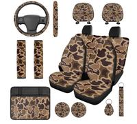 Yspwyqan Brown Duck Camo Car Seat Covers Full Set Durable