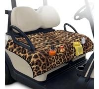 Yspwyqan Brown Leopard Print Foldable Golf Cart Seats Blanket with 4 Pockets Cozy Golf Cart Seat Covers Breathable Front Seat Cushion Seats Towel Blanket Accessories
