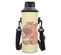 Yspwyqan Capybara Print Water Bottle Carrier Bag with Padded Shoulder Strap Easy to Store and Clean Suitable for School Work Walking Running Hiking Gym Cycling and Many Other Outdoor Sports