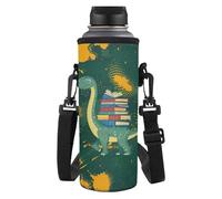 Yspwyqan Cartoon Dinosaur Water Bottle Carrier Bag Water Bottle Holder with Removable Shoulder Strap 32/40oz Water Cup for Men Women Hiking Camping Travelling