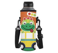 Yspwyqan Cartoon Dinosaur Water Bottle Carrier Bag with Removable Shoulder Strap Water Bottle Accessories 32/40oz Water Cup Easy to Carry for Stainless Steel/Glass/Plastic Bottles