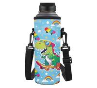 Yspwyqan Cartoon Dinosaur Water Bottle Carrier Bag with Soft Shoulder Strap Water Bottle Accessories 32/40oz Water Cup Soft and Comfortable for Stainless Steel/Glass/Plastic Bottles