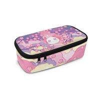 Yspwyqan Cherry Blossom Axolotl Big Capacity Storage Pouch Marker Pen Pencil Case Easy to Carry Simple Stationery Bag Box Art Tool Sketch Storage Boxes for Middle High School Student Teen Kids