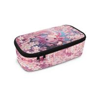 Yspwyqan Cherry Blossom Axolotl Pouch Box School School Supplies Stationery Box Cute Aesthetic Large Capacity Pencil Pouch Stationery with Zipper Back to School Gifts for Kids