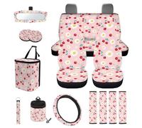 Yspwyqan Cherry Daisy Car Seat Covers Easy to Install Elastic Fabrics
