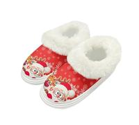 Yspwyqan Christmas Deer Women Furry Slip On House Shoes Classic Fashion Women House Shoes Slippers Size 5-6 Fluffy Soft Winter Slippers for Womens Indoor Outdoor