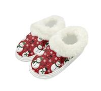Yspwyqan Christmas Print Womens House Slippers Size 5-6 Soft Smooth Winter Slippers for Women Indoor Outdoor Lightweight Furry Slip On House Shoes