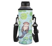 Yspwyqan Cute Otter Water Bottle Carrier Bag Water Bottle Holder 32/40oz Water Cup Water Bottle Accessories with Removable Shoulder Strap for School Work Walking Running Hiking Gym Cycling