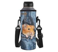 Yspwyqan Hamster Print Water Bottle Carrier Bag with Padded Shoulder Strap Easy to Store and Clean Suitable for School Work Walking Running Hiking Gym Cycling and Many Other Outdoor Sports