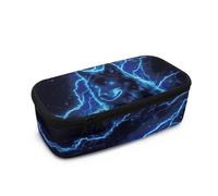 Yspwyqan Lightning Wolf Pencil Case for School Supplies, Large Pencil Pouch with Zipper, Cute Pencil Bag for Office Supplies, Aesthetic Birthday Gift for Kids Teen Girls Boys