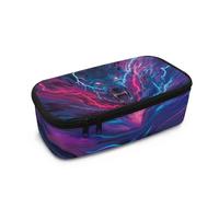 Yspwyqan Lightning Wolf Print Pencil Case Large Capacity Pencil Case Organizer Single Zipper Storage Bag Big Pencil Pouch for School Office Children Teen Girl Boy Men Women Adult