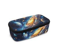 Yspwyqan Planet Print Big Storage Pen Pouch Bag Portable Pencil Bag Wide Opening Pencil Pen Case with Compartments Classroom Supplies Useful Cute Pencil Box for Girls Boys