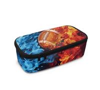 Yspwyqan Rugby Print Big Capacity Storage Pouch Marker Pen Pencil Case Easy to Carry Simple Stationery Bag Box Art Tool Sketch Storage Boxes for Middle High School Student Teen Kids