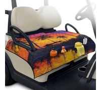 Yspwyqan Sunset Coconut Trees Foldable Golf Cart Seat Towel Blanket Washable Cozy Golf Cart Seat Cushions with 4 Pocket Washable Casual Club Car Accessories