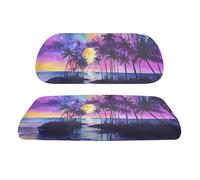 Yspwyqan Sunset Coconut Trees Golf Cart Seat Covers Convenient Golf Cart Front Seat Cover Kit Soft Backrest Cover Bench Seats Cover Cozy Universal Accessories for Golfs Carts Seats Blanket