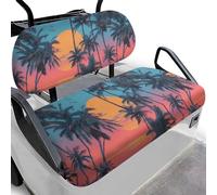 Yspwyqan Sunset Palm Print Cart Golf Seat Covers Stretchy Durability Set Of 2 Backrest Cover Bench Seat Cover Full Coverage Golf Cart Seats Protector Fit Most Cars Ezgo Yamaha Club Car
