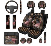 Yspwyqan US Flag Deer Car Seat Covers Full Set Comfortable