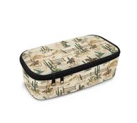 Yspwyqan Western Style Print Big Pencil Bag Large Capacity Pencil Case Pencil Box Multi-Slot Pencil Pouch with Hanging Ring Back to School Gifts for Kids Cute Pencil Box for Children