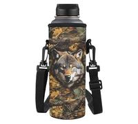 Yspwyqan Wolf Print Water Bottle Carrier Bag with Removable Shoulder Strap Easy to Carry 32/40oz Water Cup Great Gift for Friends Wife Relatives and Elders