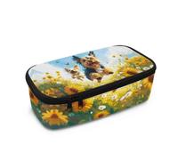 Yspwyqan Yorkshire Terrier Print Pouch Box Big Pencil Bag with Hanging Ring Sunflower Lightweight & Spacious Pencil Bag Large Pop Pencil Pouch Back to School Gifts for Kids