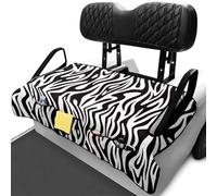 Yspwyqan Zebra Stripes Golf Cart Seat Covers Non Skid Golf Cart Front Seat Cover Kit Cozy Backrest Cover Bench Seats Cover Soft Universal Accessories for Golfs Carts Seats Blanket with Pockets