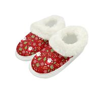 YspwyqanSanta Claus Prints House Slippers for Women 6 Cozy Warm Winter Shoes Indoor Lightweight Winter Slippers for Women Outdoor Comfy for Home Bedroom Travel