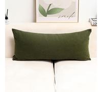 YSPZDQ Long Soft Fluffy Corduroy Pillow Case and Cushion Covers, Decorative Rectangle Bolster Body Pillow Cover with Zipper Closure No Insert for Livingroom Sofa Bedroom Bed(Green,80 x 30 cm)