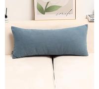 YSPZDQ Long Soft Fluffy Corduroy Pillow Case and Cushion Covers, Decorative Rectangle Bolster Body Pillow Cover with Zipper Closure No Insert for Livingroom Sofa Bedroom Bed(Blue,80 x 30 cm)