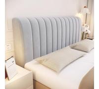 YSPZDQ Thickened High Elasticity Headboard Cover, Padded Bed Headboard Cover with Dust-Proof, Soft, 360° Full Coverage Velvet for Single/Double/King Size Bed(Gray-a,160cm)