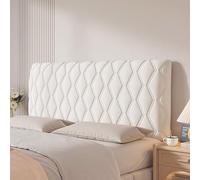 YSPZDQ Thickened Soft Headboard Cover, High Elasticity 360° Full Coverage Bed Headboard Slipcover, Velvet Dust-Proof Padded Cover for Single/Double/King Size Bed(Beige-b,190cm)