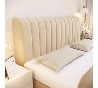 YSPZDQ Thickened Soft Headboard Cover, High Elasticity 360° Full Coverage Bed Headboard Slipcover, Velvet Dust-Proof Padded Cover for Single/Double/King Size Bed(Khaki-a,210cm)