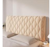 YSPZDQ Thickened Soft Headboard Cover, High Elasticity 360° Full Coverage Bed Headboard Slipcover, Velvet Dust-Proof Padded Cover for Single/Double/King Size Bed(Khaki-b,150cm)
