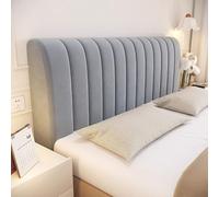 YSPZDQ Thickened Soft Headboard Cover, High Elasticity 360° Full Coverage Bed Headboard Slipcover, Velvet Dust-Proof Padded Cover for Single/Double/King Size Bed(Gray-b,160cm)