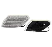 YSQIFBABD 2x For Jeep For Wrangler JL 2018-2021 LED Front Bumper Dynamic Side Marker Turn Signal Light DRL Daytime Running Lamp Turn Signal Light(Side Marker Silver)