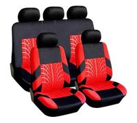 YSQIFBABD Car Seat Covers For Duster For Sandero Embroidery Car Seat Cover Set Universal Protection Seat Protectors(Full set-Red)