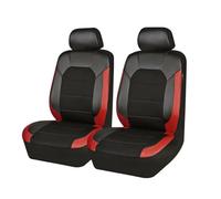 YSQIFBABD Car Seat Covers PU Leather+Fabric Car Seat Covers Set For Hyundai For Solaris For Elantra For Sonata For Accent For Creta Seat Protectors(4Pcs-red)