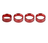 YSQIFBABD Decoration Interior 4PCS for Jeep for Wrangler JL JLU for Gladiator JT 2018-2024+ Air Conditioner Headlight Center Consoles Switch Knob Cover Trim Car Interior(Red)