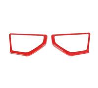 YSQIFBABD Decoration Interior Car A Pillar Speaker Decoration Ring Cover For Jeep For Wrangler JL For Gladiator JT 2018 2019 2020 2021 Up Interior Accessories Car Interior(Red)