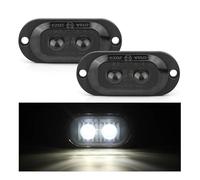 YSQIFBABD Third Brake Light Black Lens Truck LED Side Turn Signal 12V 24V White Red Yellow Clearance Lamp Car Front Grill Warning Light Waterproof For E8(2pcs White Light)