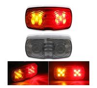 YSQIFBABD Third Brake Light Truck 10Leds Indicator Light 12V24V Bumper Brake Lamp LED Turn Signal Smoke Lens for Semi Trailer Cargo Van Tractor Lorry(2pcs Red Yellow)