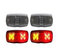 YSQIFBABD Third Brake Light Truck 10Leds Indicator Light 12V24V Bumper Brake Lamp LED Turn Signal Smoke Lens For Semi Trailer Cargo Van Tractor Lorry(4pcs Red Yellow)