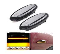 YSQIFBABD Turn Signal Lamp 2PCS Front Turn Signal Lamp Smoke Lens Sequential LED Side Marker Indicator Light For Ranger South For Africa Type 1998(Dynamic Smoked)