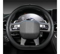 YSQOFD Car Steering Wheel Cover For Citroen DS3 DS4 DS5 DS5 DS 5LS DS6 DS7 DS9 Car Steering Wheel Cover Microfiber Leather D Shape 38cm Car Accessories(Black)