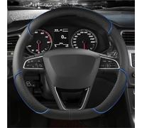YSQOFD Car Steering Wheel Cover Microfiber Leather 38cm Non-Slip For Seat For Tarraco For Arona For Ateca For Ibiza For Toledo Mii For Leon Steering Wheel Cover(BLUE D SHAPE)